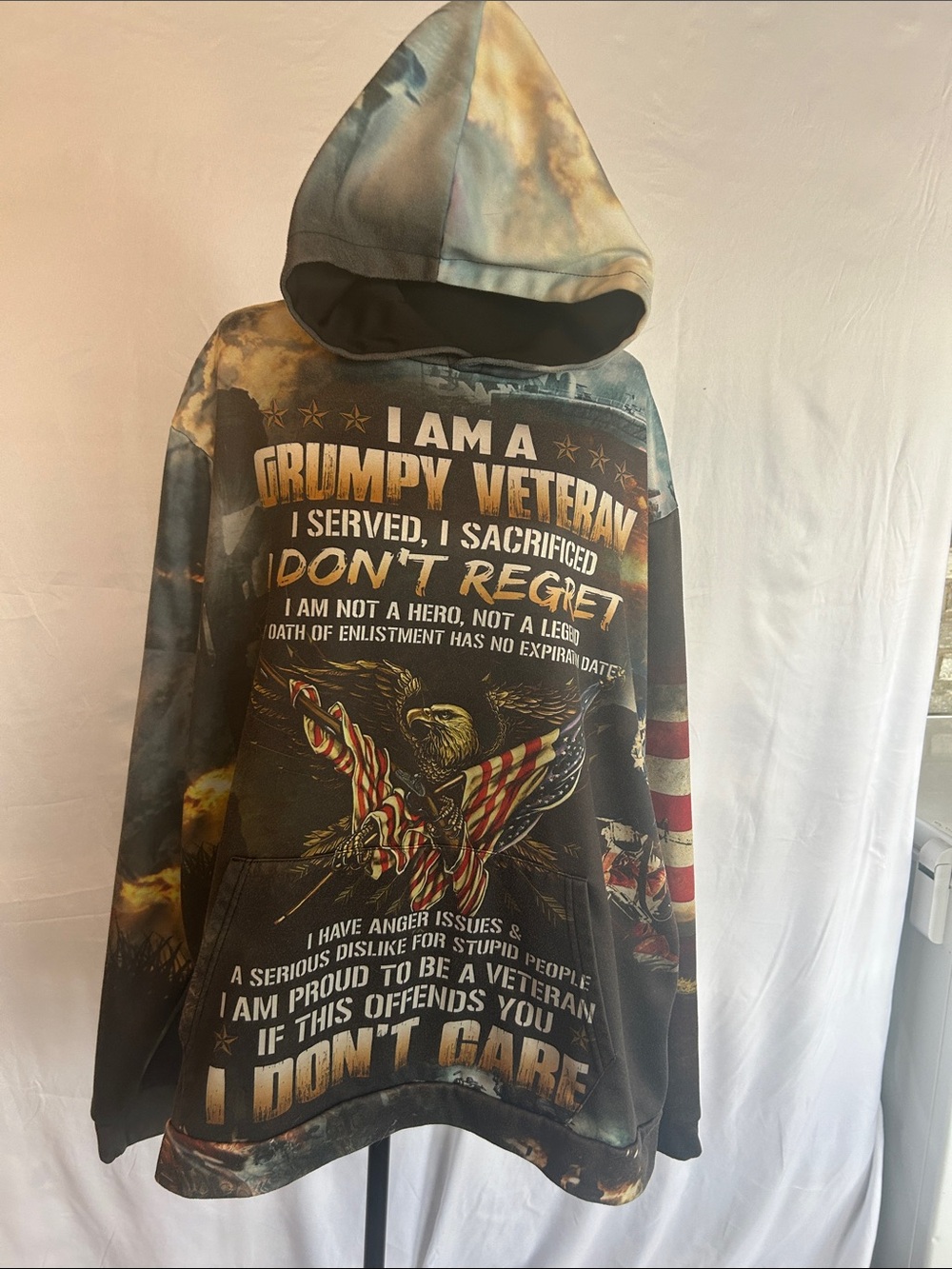 Graphic Veteran Up Hoodie - Multicolor